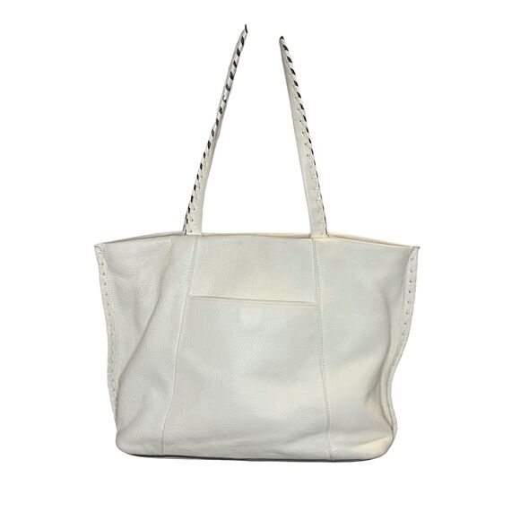 Aimee Kestenberg Leather Tote Bag White Shoulder Bag Large Soft Pebbled Leather - Picture 3 of 11